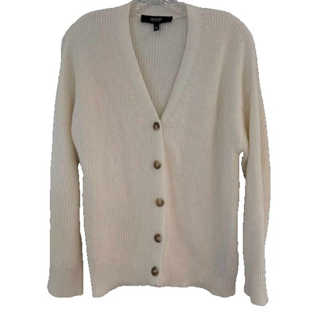 NEW Women'sβ Cream HUDSON Los Angles Knit Button Up Cardigan Sweater XXL